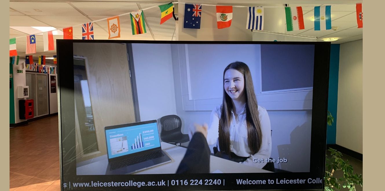 Leicester College deploys digital signage network with nsign.tv